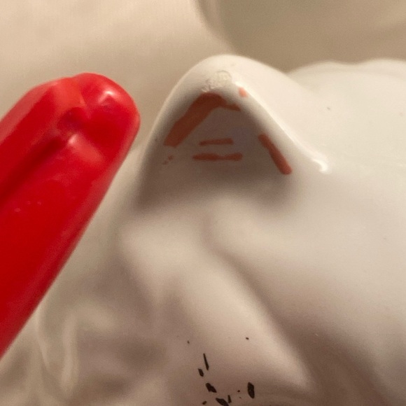 2 vintage White Cat Figurine SET Persian long haired blue eye cats LOT 70s 80s - Picture 4 of 15